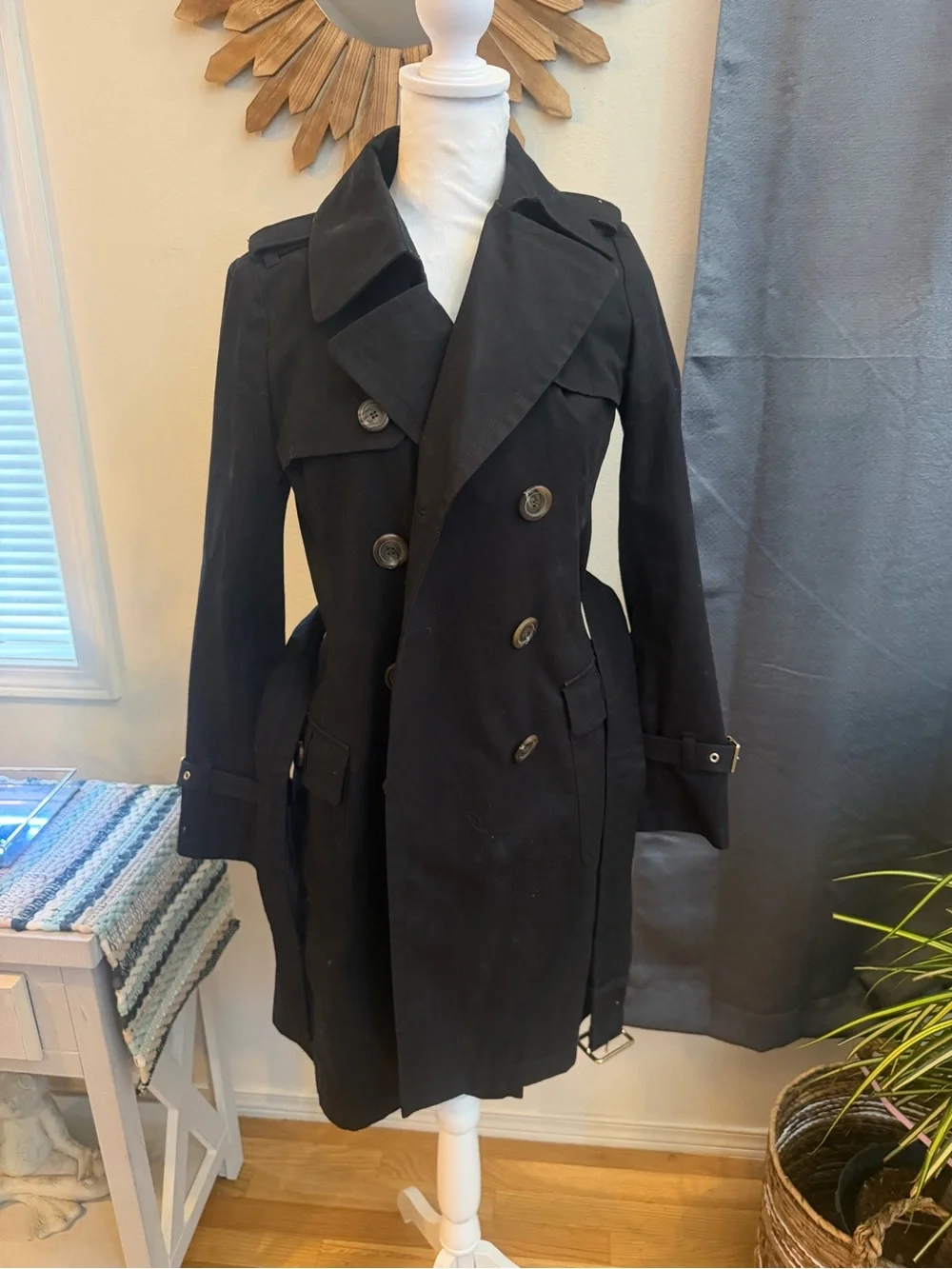 🖤 Burberry London Blue Label Black Trench Coat | Japan Exclusive | Size 40 🖤 - Picture 2 of 7